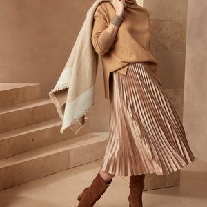 NWT Banana Republic Factory Metallic pleated midi skirt XL petite